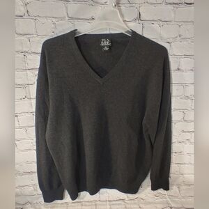 Jos. A. Bank 100% Cashmere V Neck XL Black Sweater